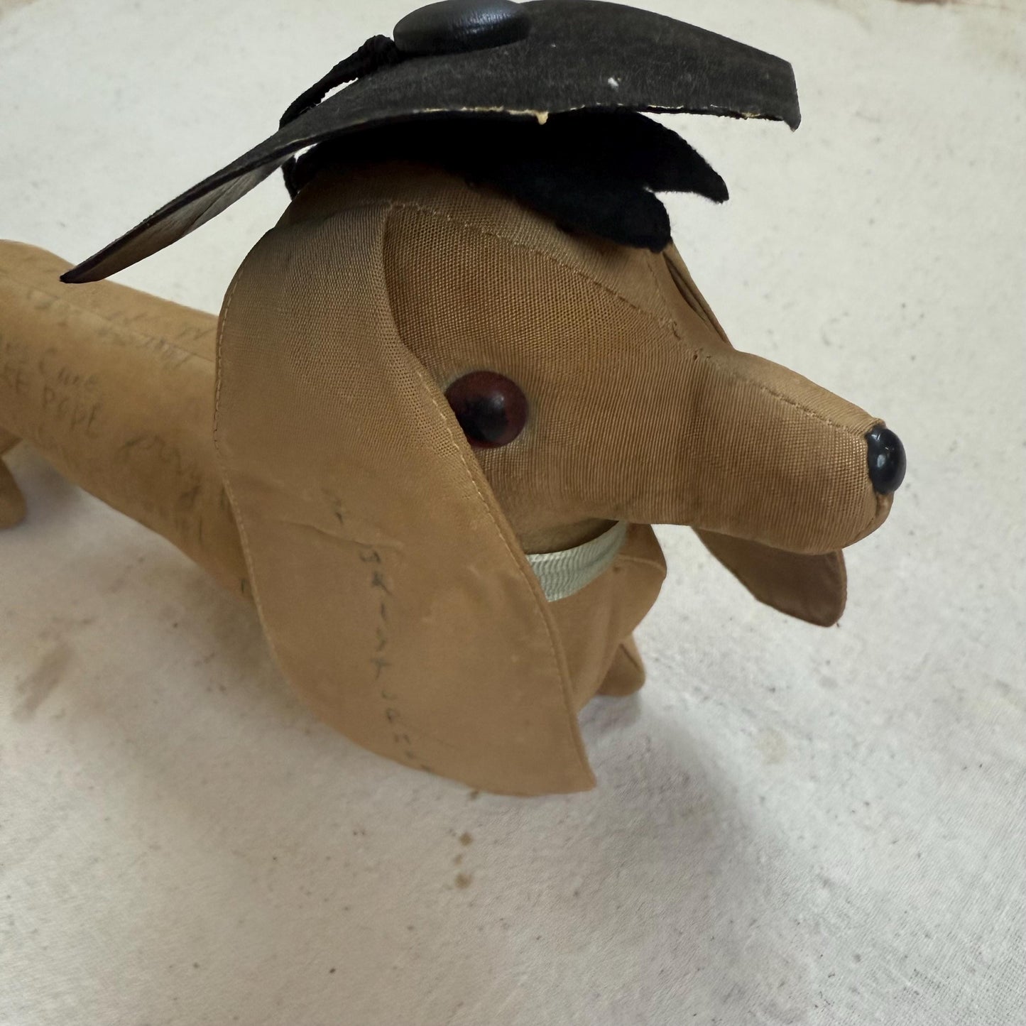 1950s Senior Signature Graduation Stuffed Dachshund Weiner Dog Plush