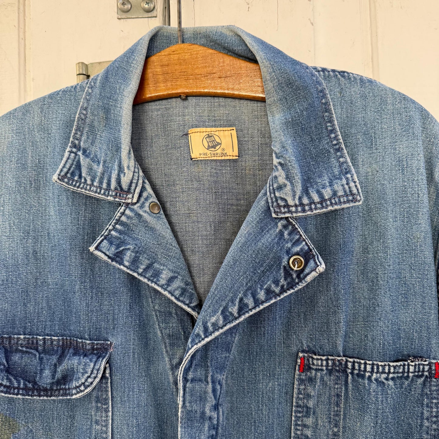 1960s Blue Bell Denim Distressed Coveralls w. 36