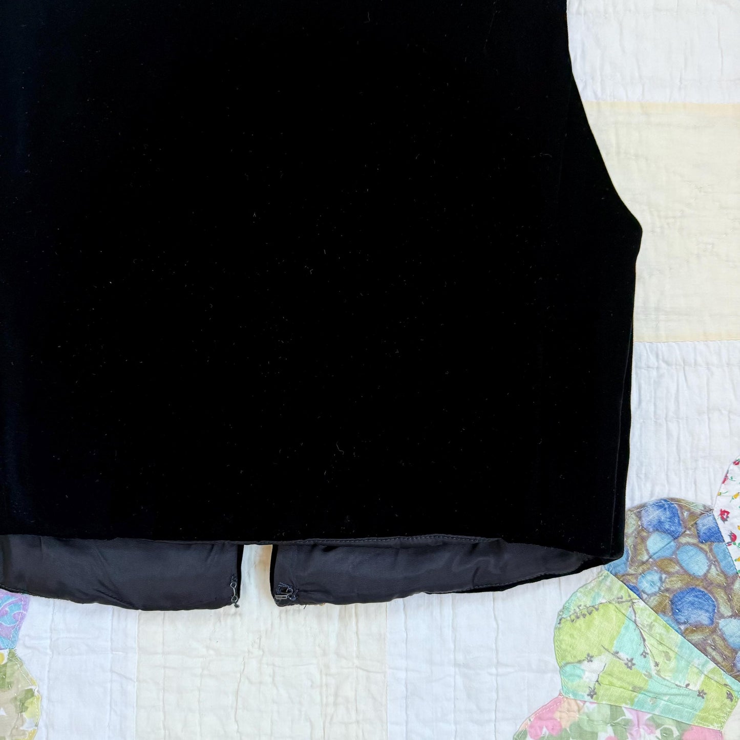 1960s Black Velvet Sequin Rhinestone Gold Trimmed Folk Vest