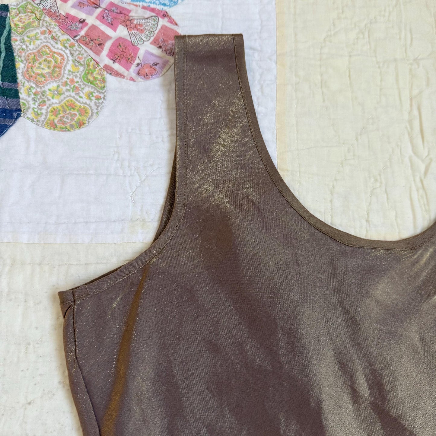 Vintage 90s Gold Secret Treasures Seamed Bustier Bodice Tank